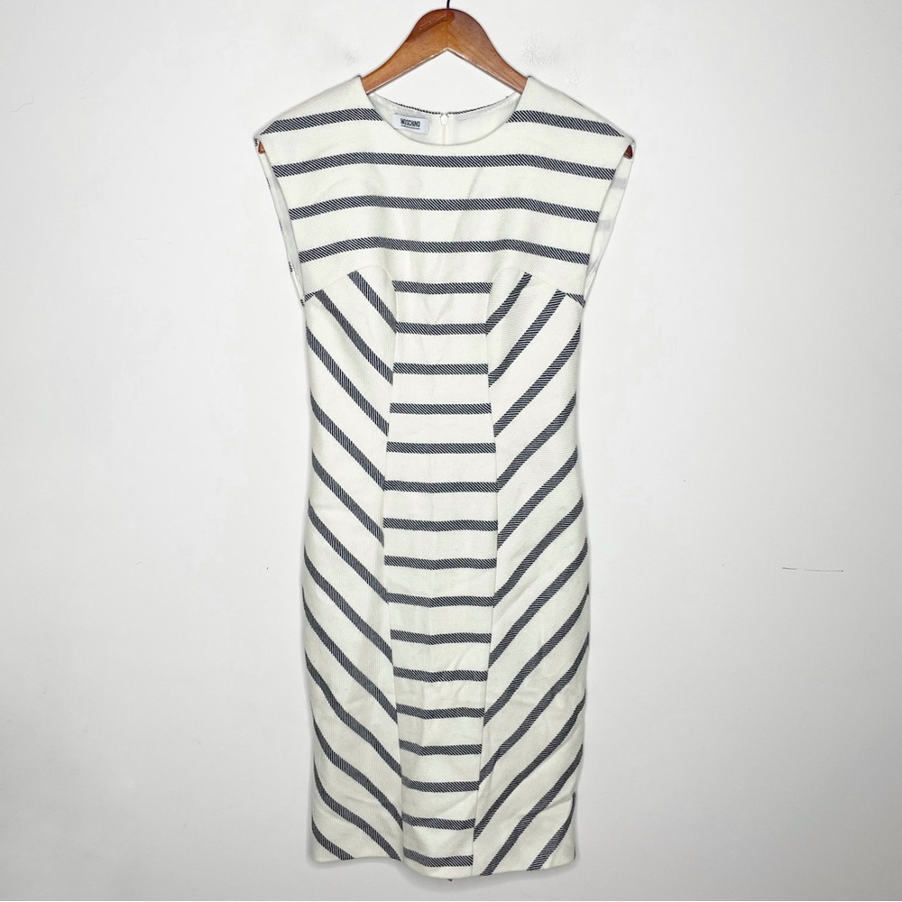 Moschino Cheap & Chic Striped Virgin Wool Dress